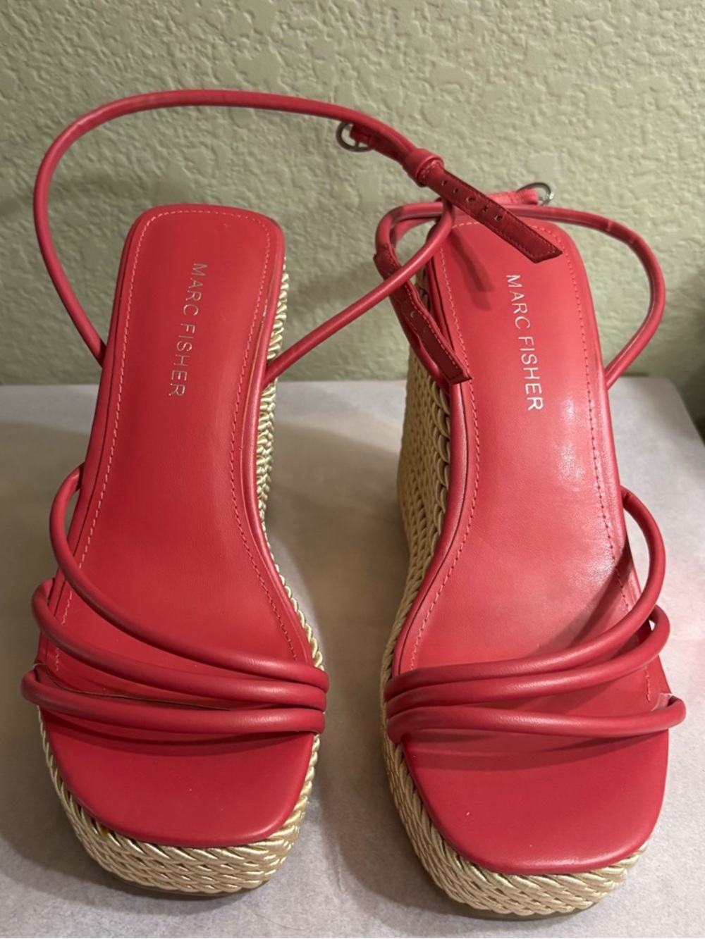 Marc Fisher pink Strappy Wedge Sandals